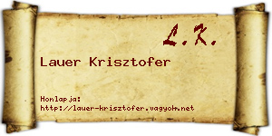 Lauer Krisztofer névjegykártya